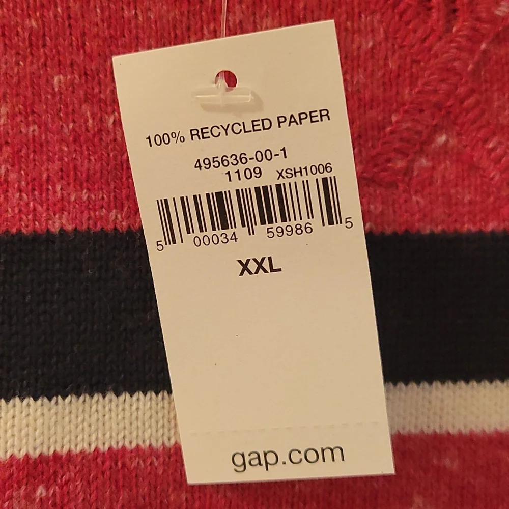 GAP red striped sweater XXL/14